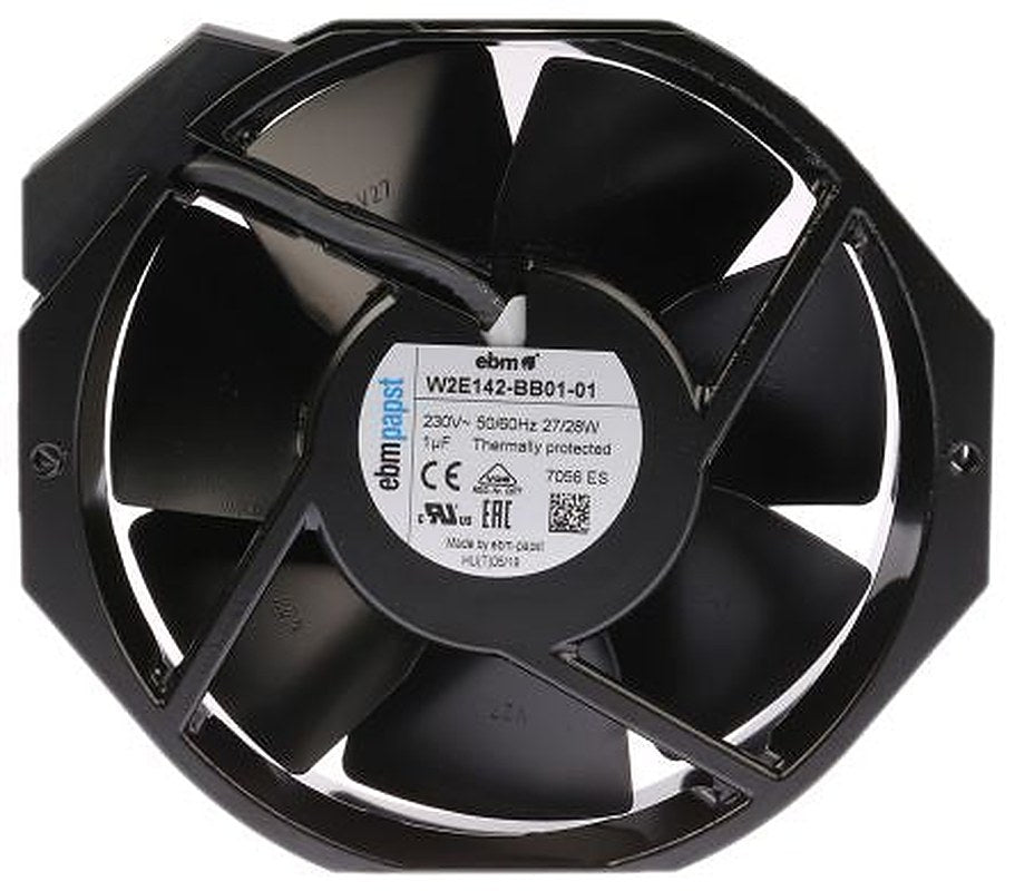 ebm-papst W2E142 Series Axial Fan, 230V ac, 330 m³/h, 25 W, 120 mA Max, IP22 150 mm, 172mm, 38 mm