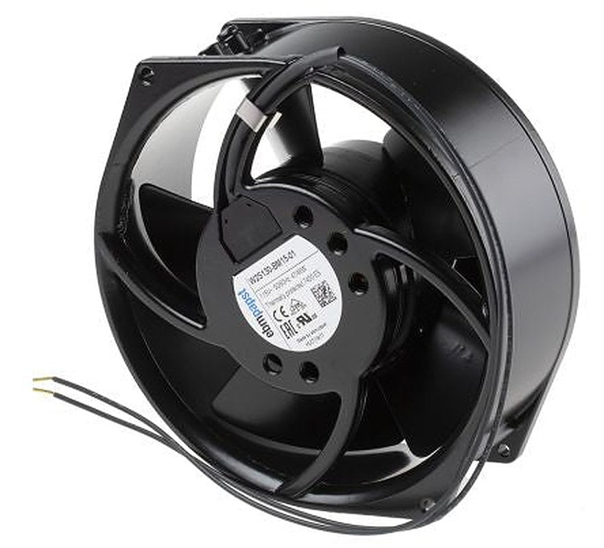 ebm-papst W2S130 Series Axial Fan, 115V ac, 385 m³/h, 47 W, 980 mA Max, IP20 150 mm, 55mm, 55 mm