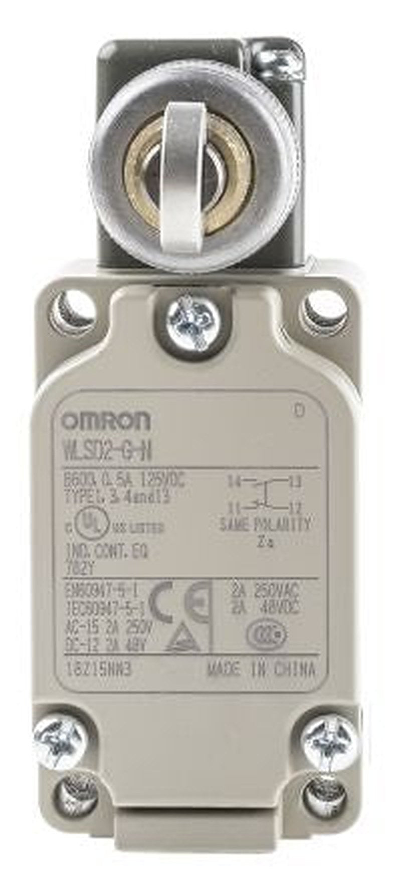 Omron WL Series Roller Plunger Limit Switch, DPDB, IP67, Stainless Steel, Resin, Epoxy Resin, Die Cast Corrosion Proof