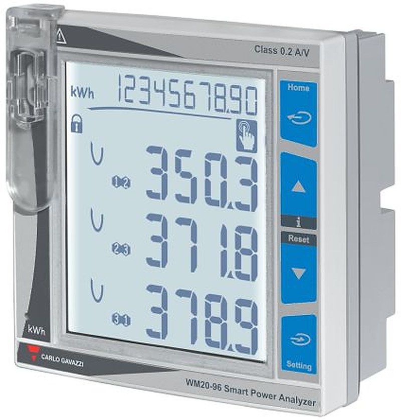 Carlo Gavazzi LCD Digital Panel Multifunction Meter for Power, 96 mm x 96 mm