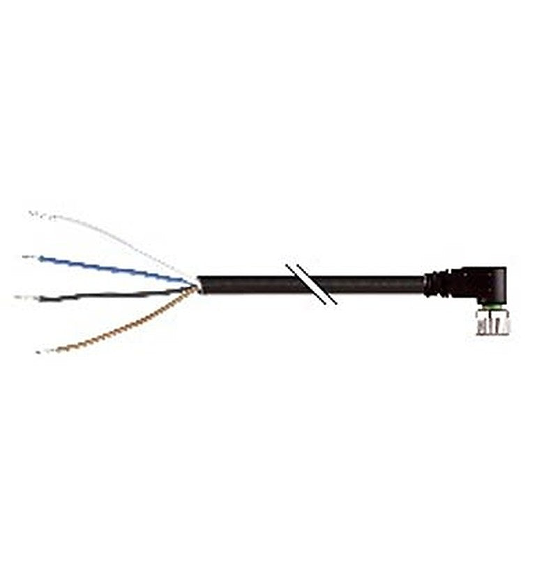 B&R Female 4 way Right Angle to 4 way Unterminated Actuator/Sensor Cable, 250 mm