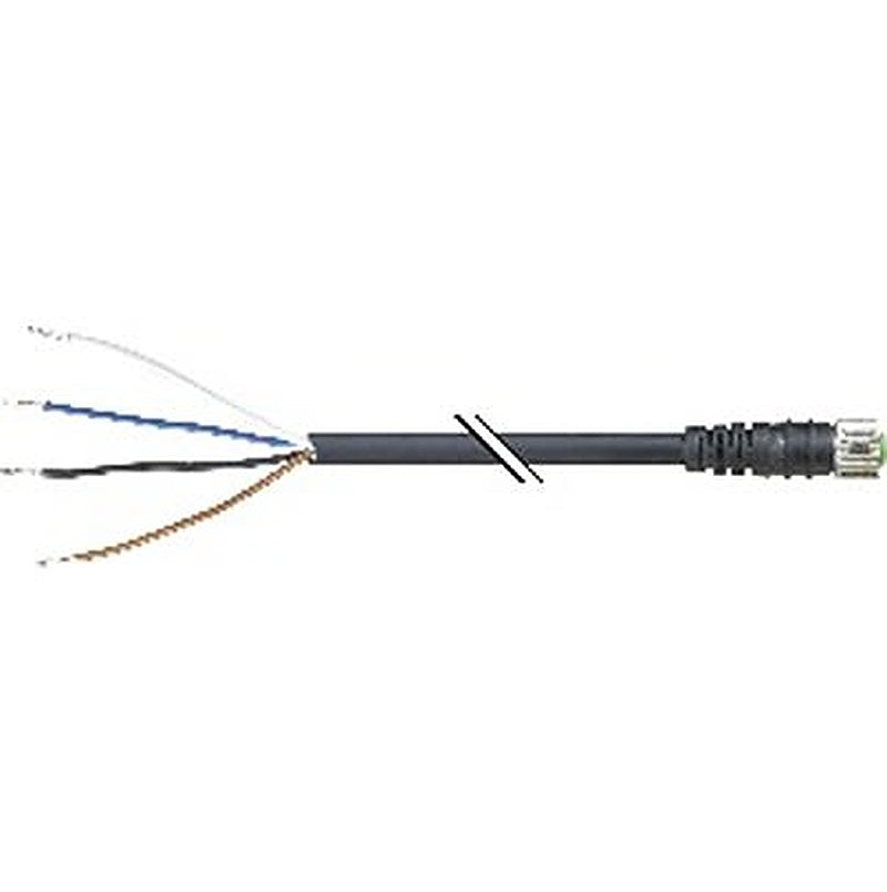 B&R Female 4 way Right Angle to 4 way Unterminated Actuator/Sensor Cable, 10 m