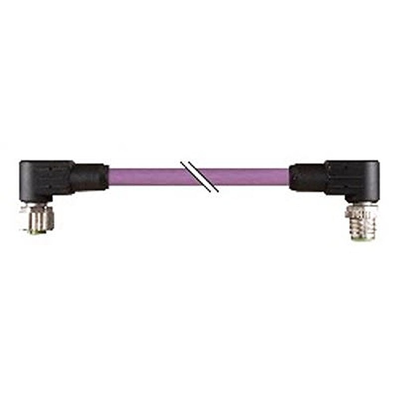 B&R Male 4 way Right Angle to Female 4 way M12 Actuator/Sensor Cable, 2 m