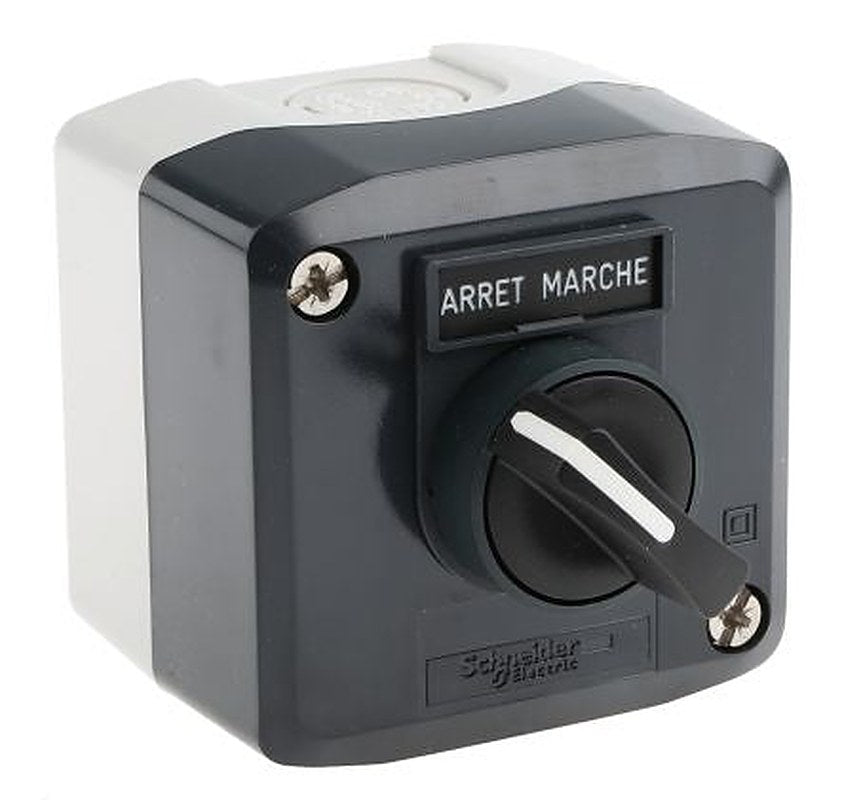Schneider Electric Stay Put Control Station Switch - 1 NO, Polycarbonate, Black