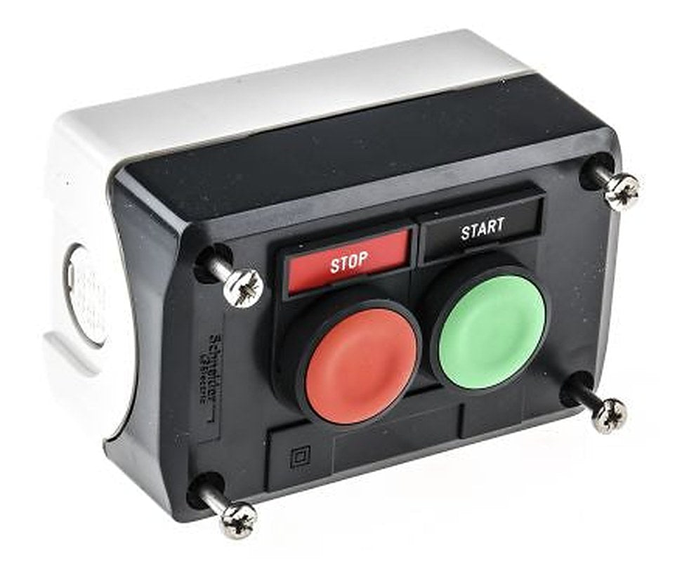Schneider Electric Spring Return Enclosed Push Button - 1 NO/1 NC, Polycarbonate, Green, Red, START/STOP, IP66, IP69K,