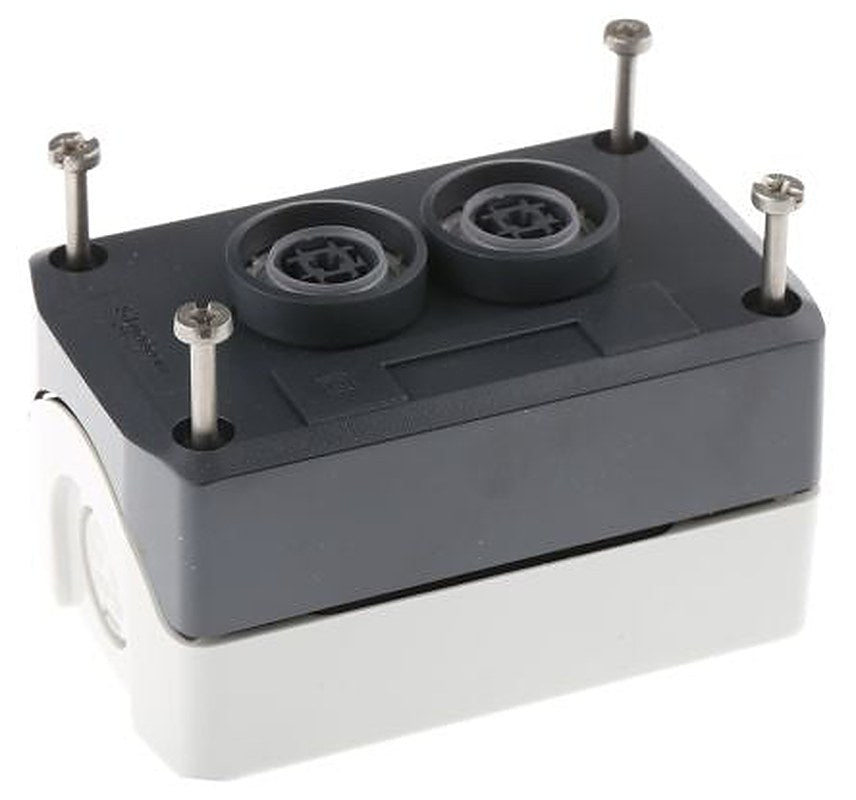 Schneider Electric Spring Return Enclosed Push Button, Polycarbonate, Black, White, IP69K, IP66, IP67