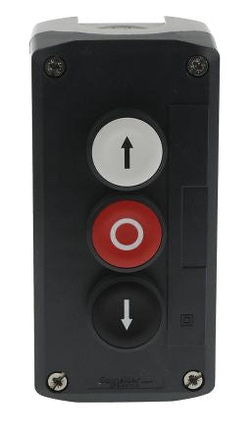 Schneider Electric Spring Return Enclosed Push Button - SPST, Polycarbonate, 3 Cutouts, Red, Black, White, Yes, IP67,