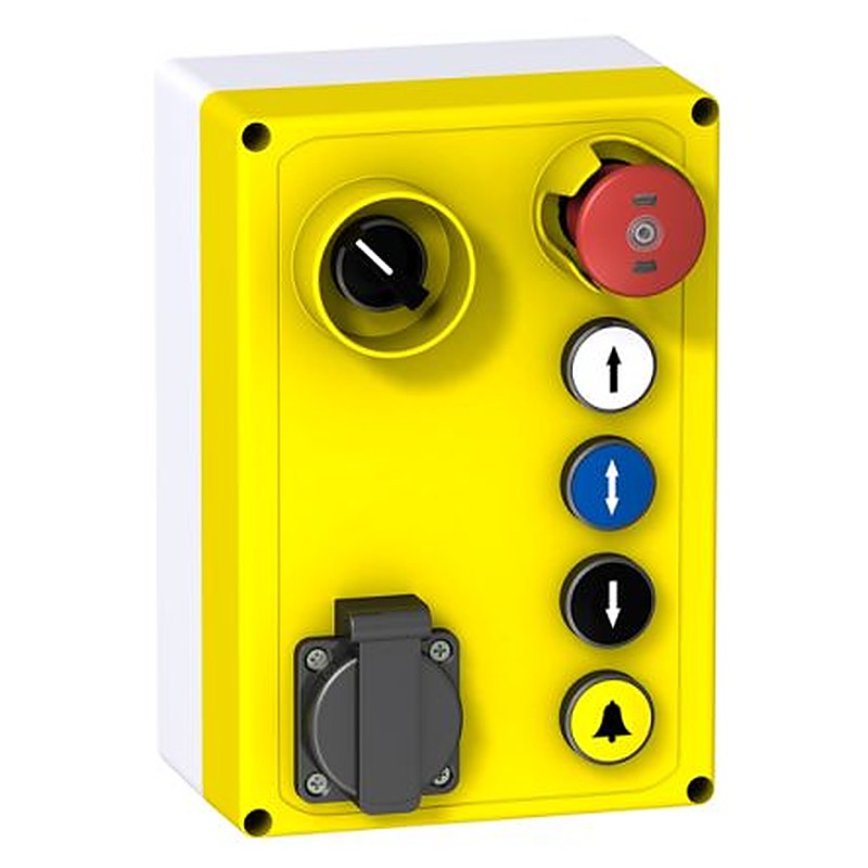 Schneider Electric Yellow Polycarbonate XAL Control Station Enclosure - 7 Hole