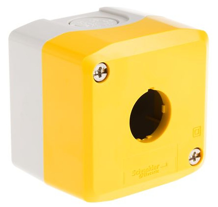 Schneider Electric Yellow Plastic Harmony XALK Control Station Enclosure - 1 Hole 22 mm Diameter