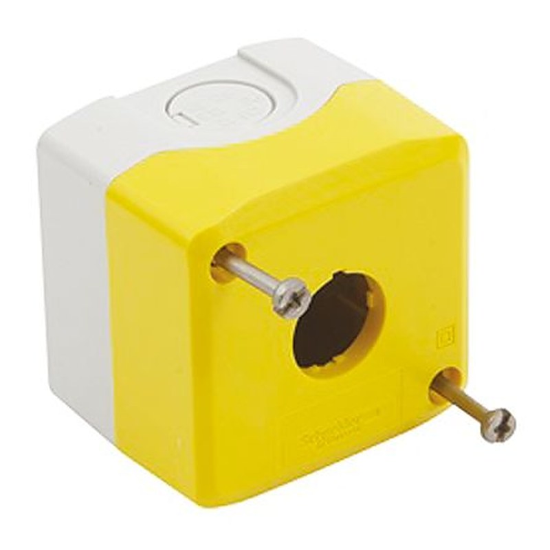 Schneider Electric Yellow Plastic Harmony Control Station Enclosure - 1 Hole 22 mm Diameter