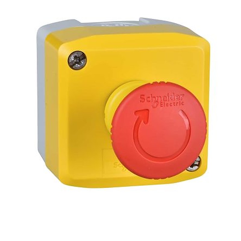 Schneider Electric Harmony Series Turn to Release Push Button Complete Unit, 22 mm Cutout, 1 NO/2 NC, IP69K, IP66, IP67