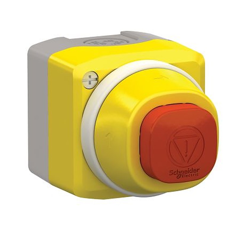 Schneider Electric Harmony Series Turn to Release Illuminated Emergency Stop Push Button, Surface Mount, 1 NO/1 NC,