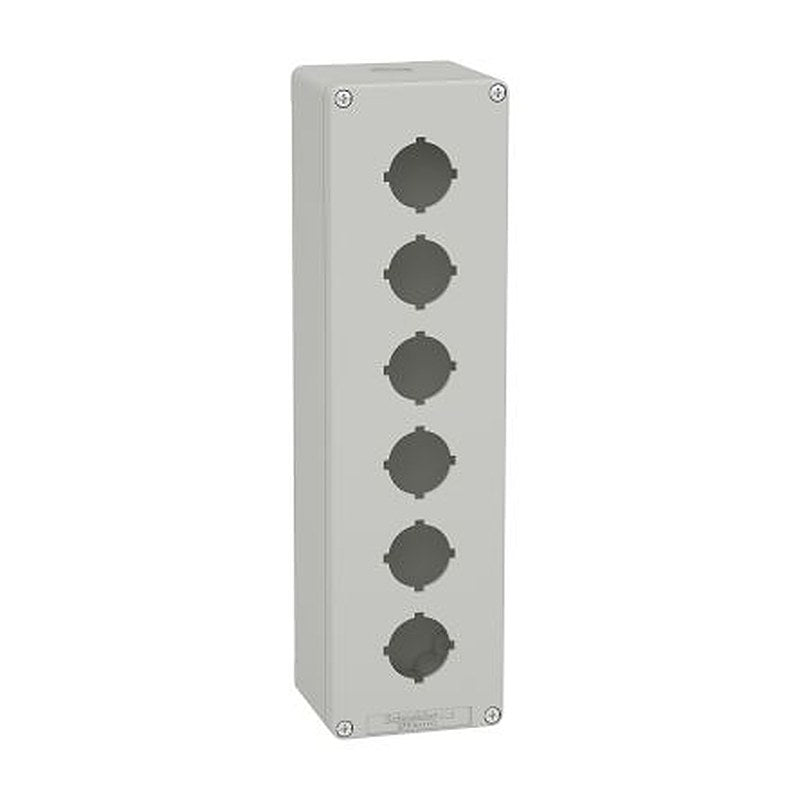 Schneider Electric Grey Die Cast Aluminium Harmony Empty Control Station - 6 Hole 30 mm Diameter