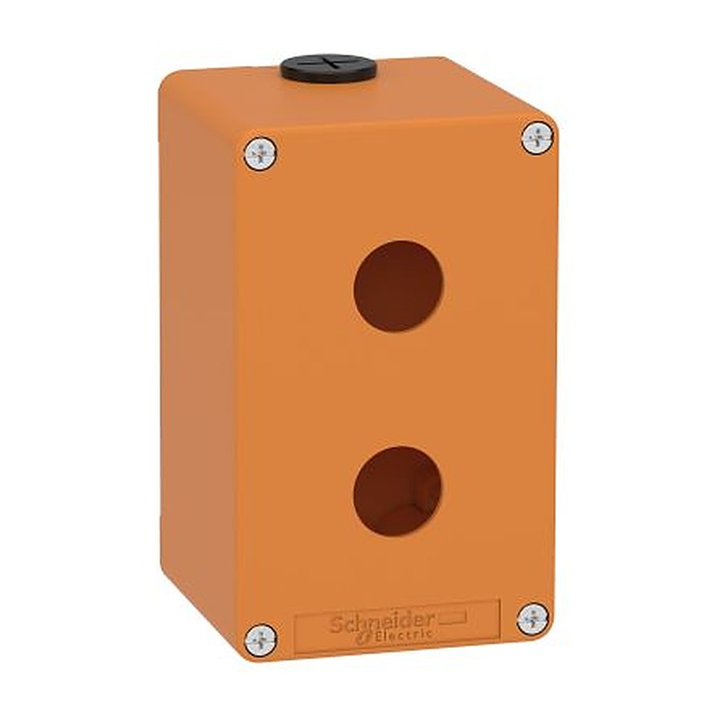 Schneider Electric Orange Die Cast Zinc Harmony Empty Control Station - 2 Hole 22 mm Diameter