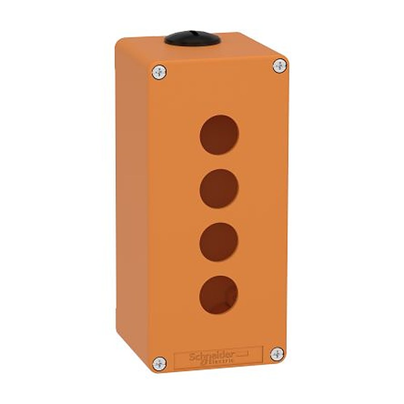 Schneider Electric Orange Die Cast Zinc Harmony Empty Control Station - 4 Hole 22 mm Diameter