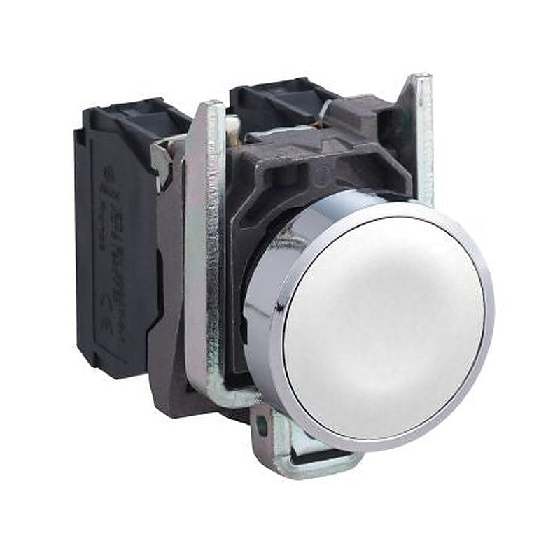 Schneider Electric Harmony XB4 Series Push Button Switch, Spring Return, Panel, 22 mm Cutout, SPST, White LED, IP66,