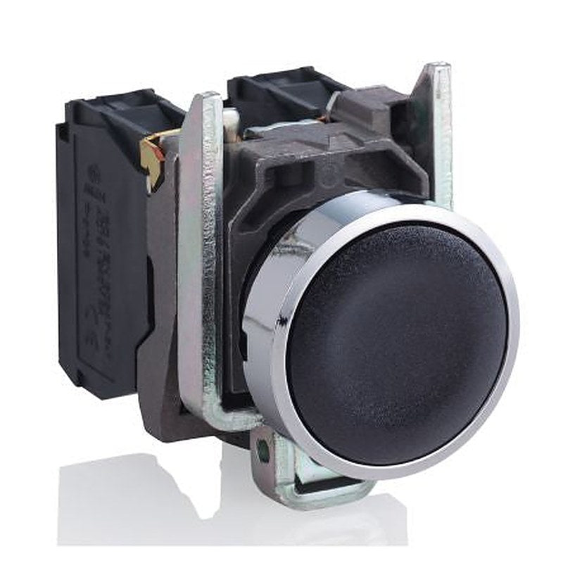 Schneider Electric Harmony XB4 Series Push Button Switch, Spring Return, Panel, 22 mm Cutout, SPDT, Black LED, IP66,