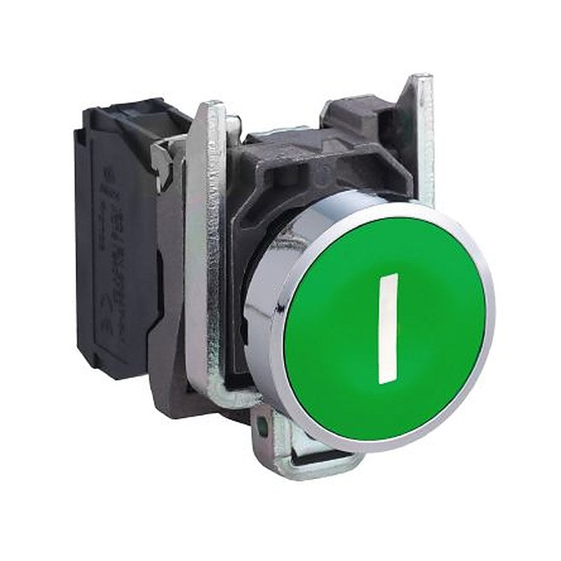 Schneider Electric Harmony Series Push Button Switch, Spring Return, Panel, 22 mm Cutout, SPST, Green LED, IP66, IP67,