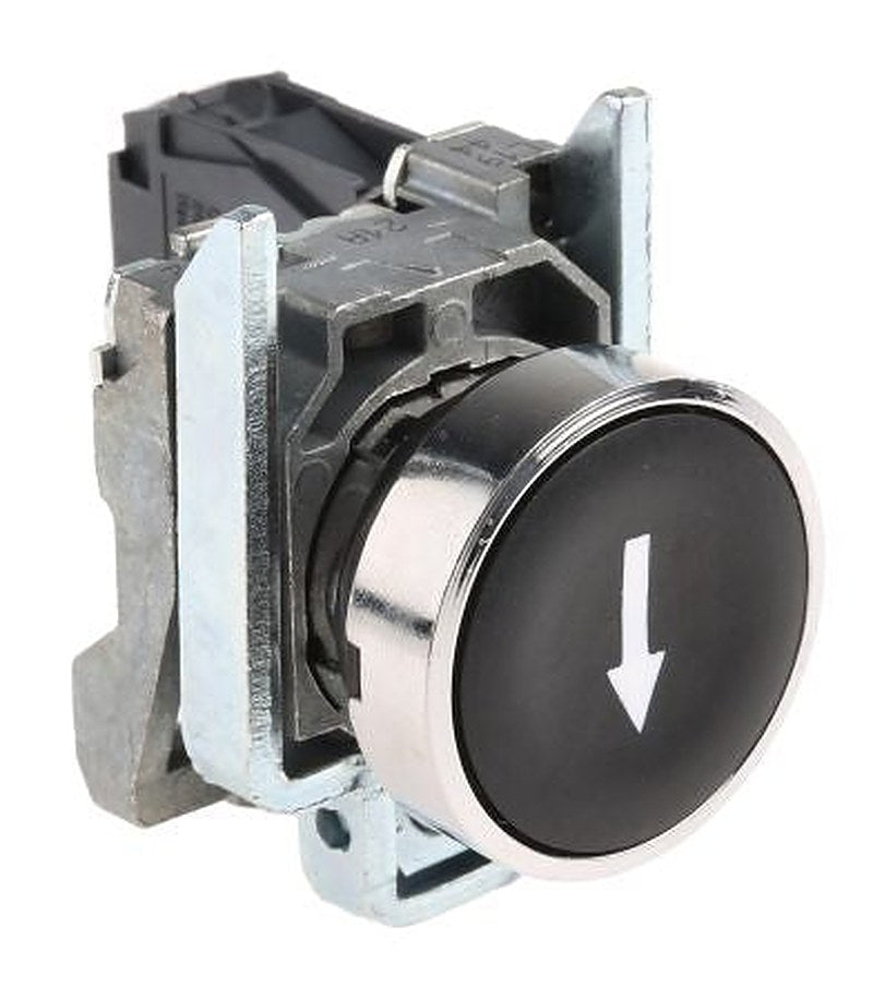 Schneider Electric Harmony Series Push Button Switch, Spring Return, Panel, 22 mm Cutout, SPST, Black LED