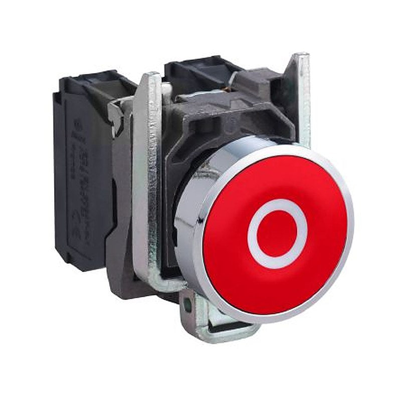 Schneider Electric Harmony Series Push Button Switch, Spring Return, Panel, 22 mm Cutout, SPST, Red LED