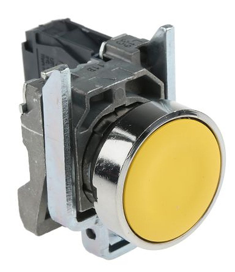 Schneider Electric Harmony XB4 Series Push Button Switch, Spring Return, Panel, 22 mm Cutout, SPST, Yellow LED, IP66,