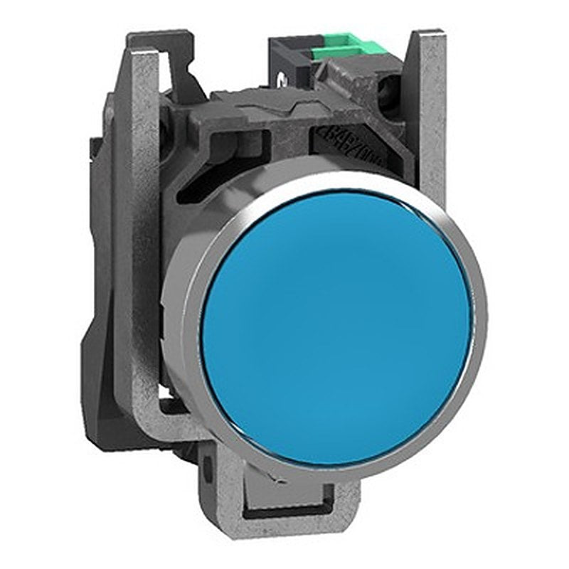 Schneider Electric Harmony XB4 Series Pushbutton, Panel Mount, 22.5 mm Cutout Blue, 1 NO, IP66, IP67, IP69, IP69K