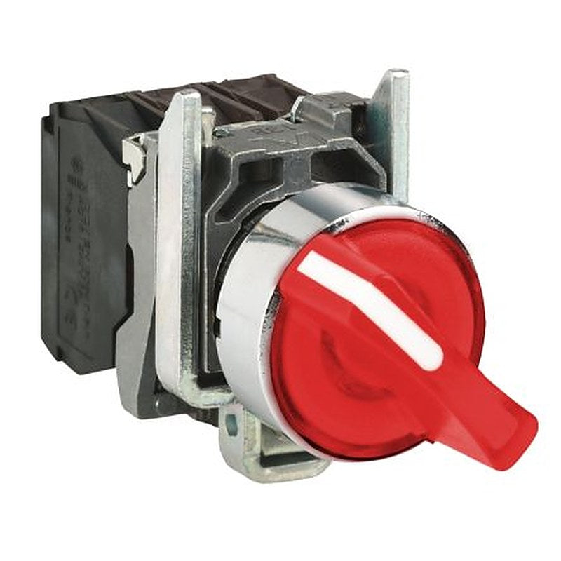Schneider Electric Handle Selector Switch - (1 NO/1 NC) 22 mm Cutout Diameter Illuminated 2 Positions