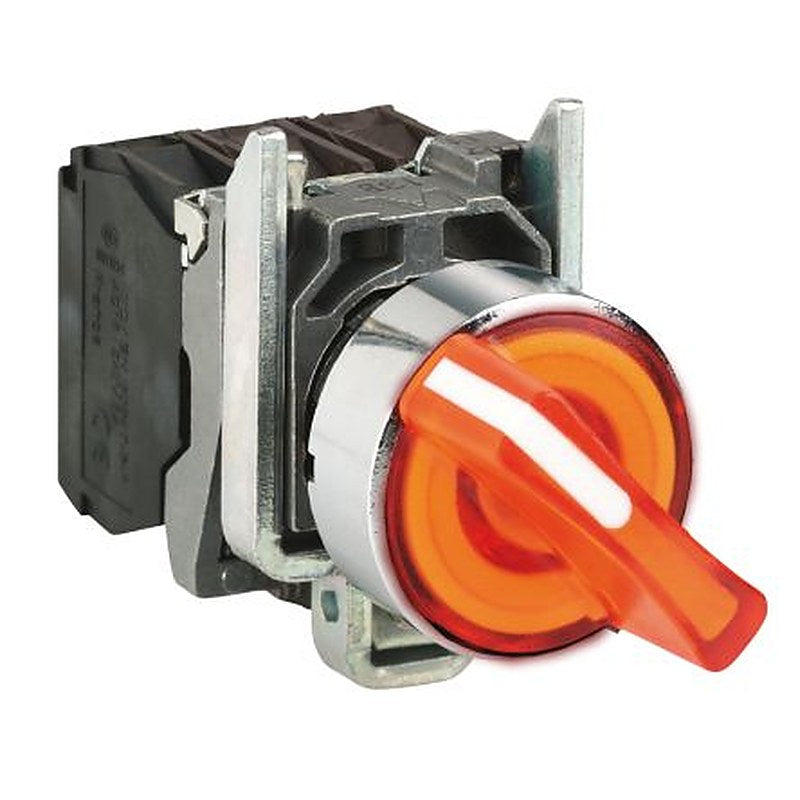 Schneider Electric Yellow Standard Handle Selector Switch - (NC + NO) 2 Positions