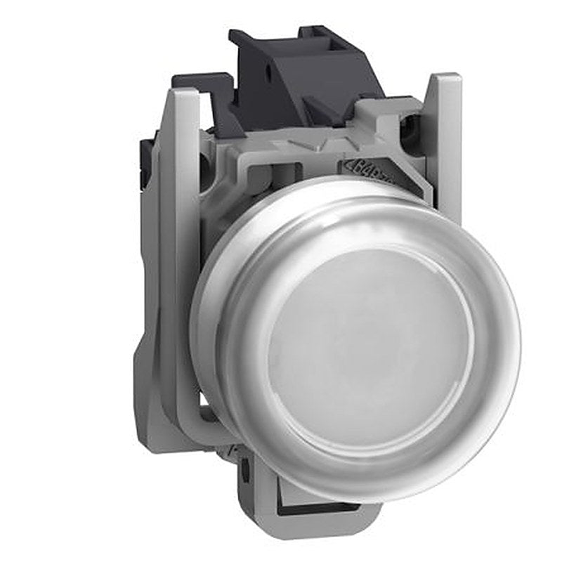 Schneider Electric Harmony XB4 Series Push Button Switch, Spring Return, Through Hole, 22 mm Cutout, 1 NO, White LED,