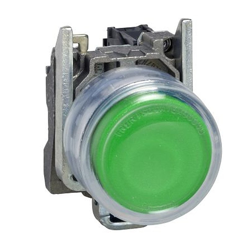 Schneider Electric Harmony Series Push Button Switch, Spring Return, Panel, 22 mm Cutout, SPST, Green LED, IP66, IP67,