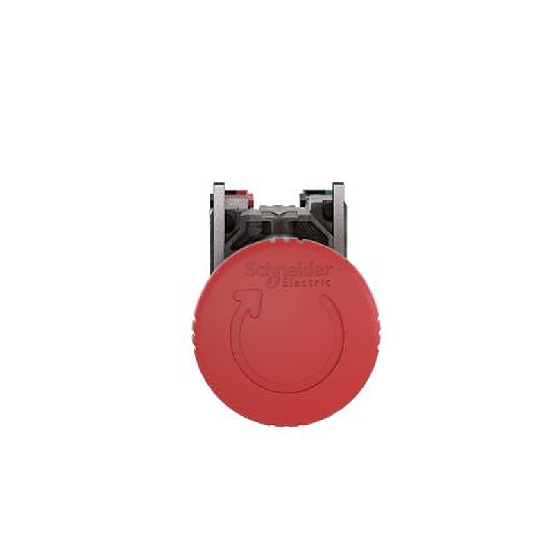 Schneider Electric Harmony XB4 Series Turn to Release Emergency Stop Push Button, 22.5 mm Cutout, 1 NO/1 NC, IP69K,