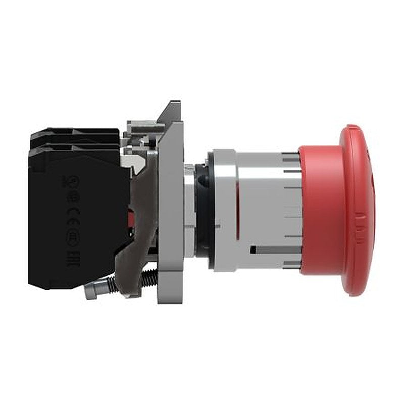 Schneider Electric Harmony Series Twist Release Emergency Stop Push Button, Panel Mount, 22 mm Cutout, 1 NO/1 NC, IP66,
