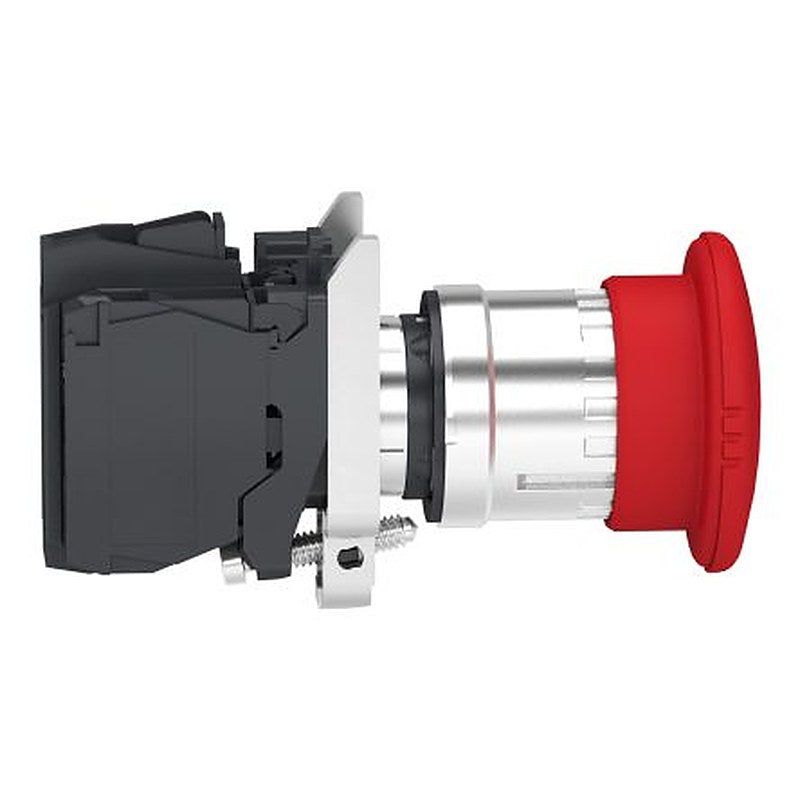 Schneider Electric Harmony Series Trigger Action Emergency Stop Push Button, Panel Mount, 22.5 mm Cutout, 2 NC, IP66,