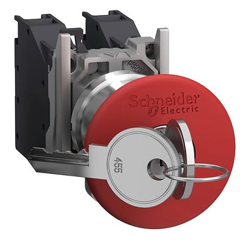 Schneider Electric XB4BS Series Push to Make Emergency Stop Push Button, Through Hole, 40 mm Cutout, 1 NO/1 NC, IP65