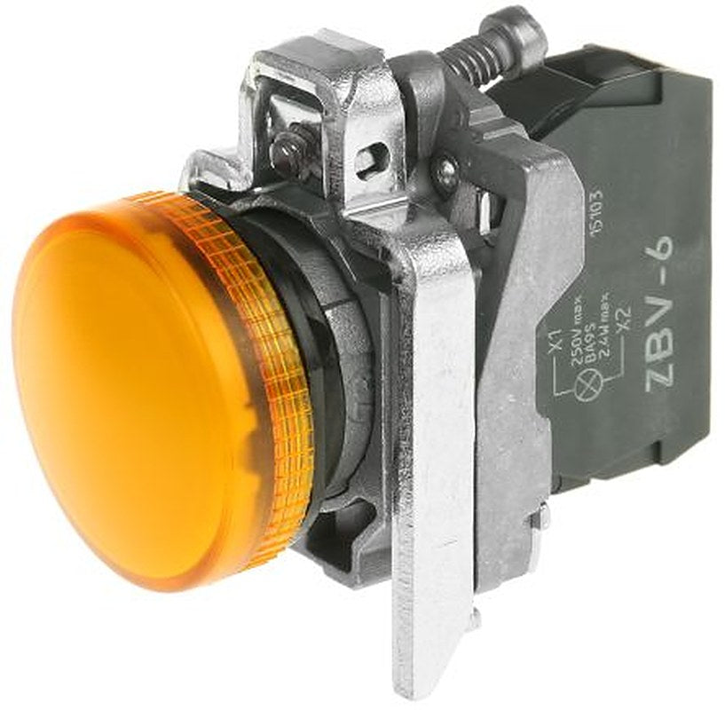 Schneider Electric, Harmony, Panel Mount Orange LED Pilot Light, 22 mm Cutout, Round, 250V