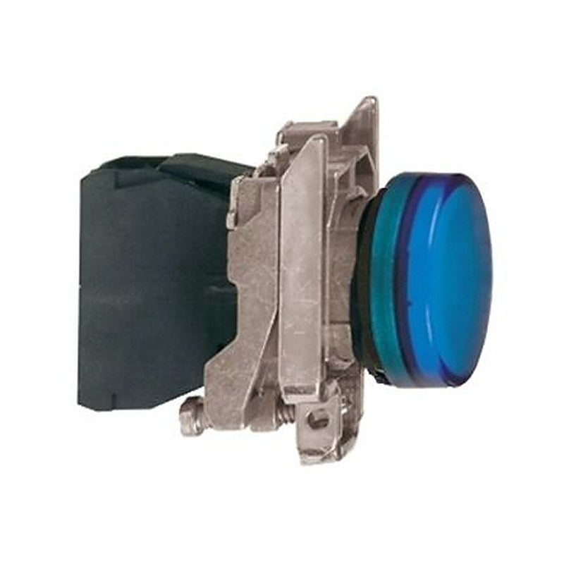 Schneider Electric, XB4, Panel Mount Blue LED Pilot Light Complete Unit, 22 mm Cutout, IP65, Round, 240V ac