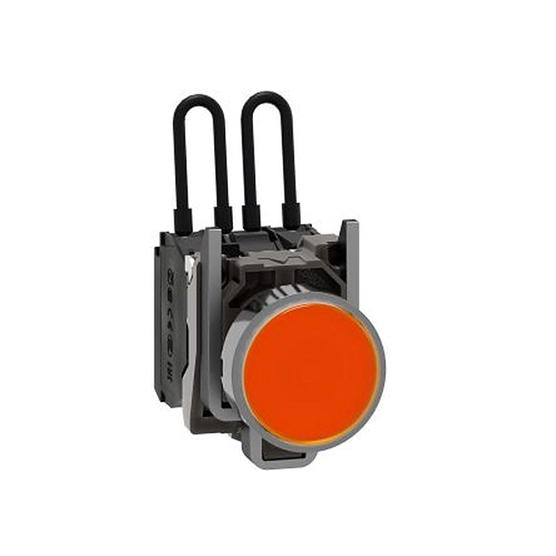 Schneider Electric, Harmony XB4, Screw Orange LED Pilot Light, 22.5 mm Cutout, IP67, IP69K, IP66, Round, 24V ac/dc
