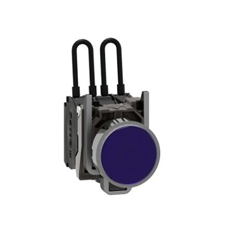 Schneider Electric, XB4, Panel Mount Blue LED Pilot Light Complete Unit, 22.5 mm Cutout, IP67, IP69K, IP66, Round, 120V