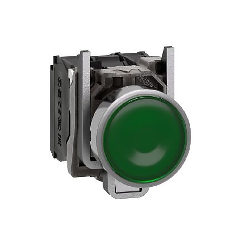 Schneider Electric Harmony XB4 Series Illuminated Push Button Switch, Spring Return, Panel, 22 mm Cutout, SPDT, Green