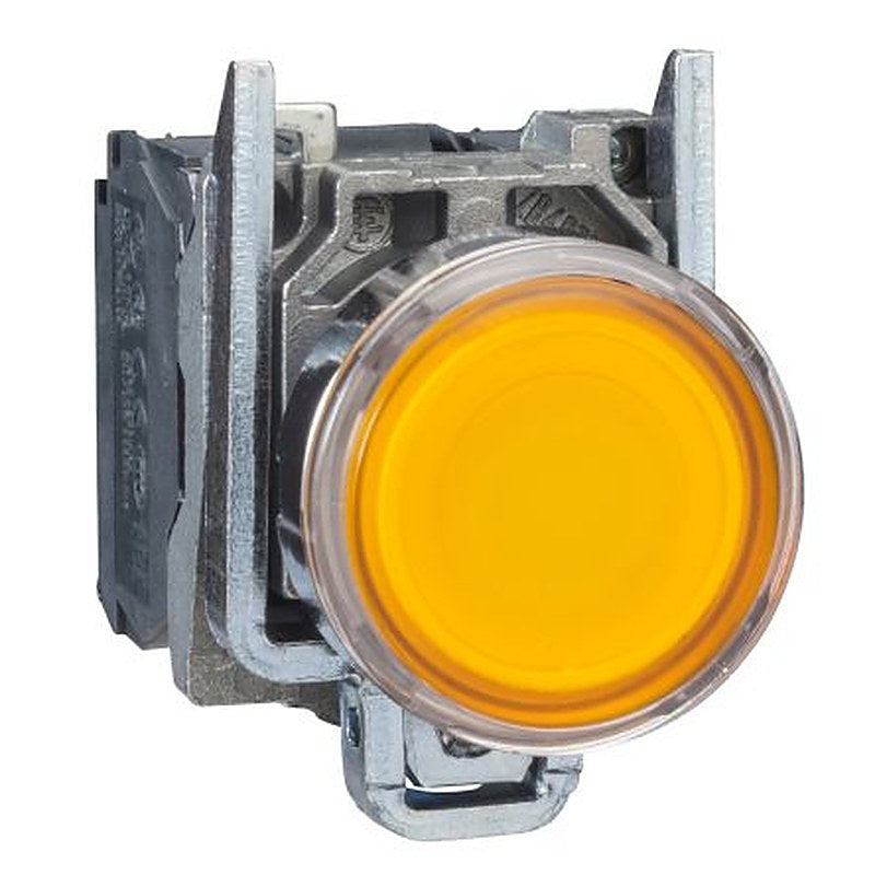 Schneider Electric Harmony Series Illuminated Push Button Switch, Spring Return, Panel, 22 mm Cutout, SPDT, Orange LED