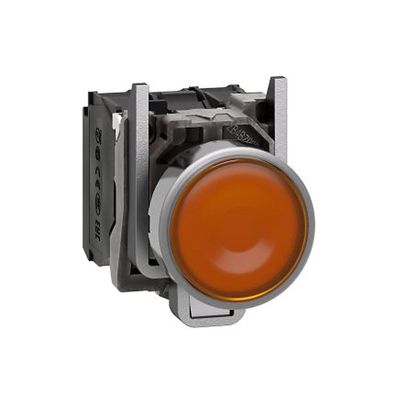 Schneider Electric Harmony Series Illuminated Push Button Switch, Spring Return, Panel, 22 mm Cutout, SPDT, Orange LED