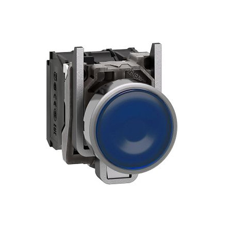 Schneider Electric Harmony XB4 Series Illuminated Push Button Switch, Slow Break, Panel, 22 mm Cutout, SPDT, Blue LED,