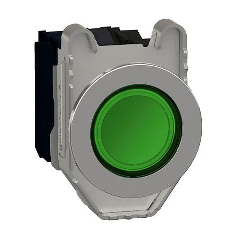 Schneider Electric Harmony XB4 Series Illuminated Push Button Switch, Spring Return, Panel, 30 mm Cutout, SPDT, Green