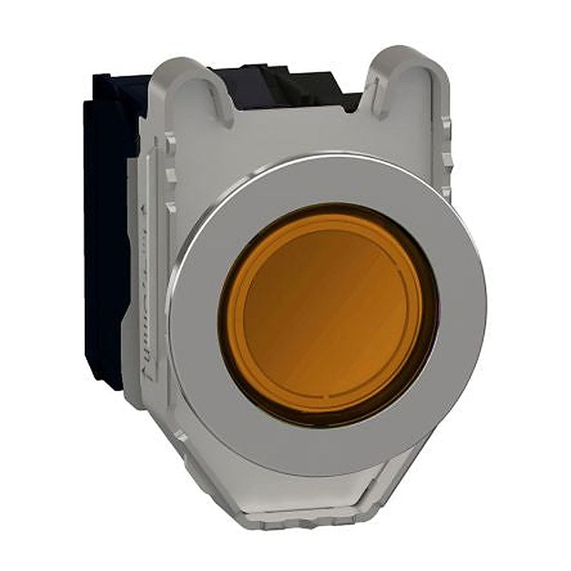 Schneider Electric XB4 Series Illuminated Push Button Switch, Spring Return, Panel, 30 mm Cutout, SPDT, Orange LED 120 V