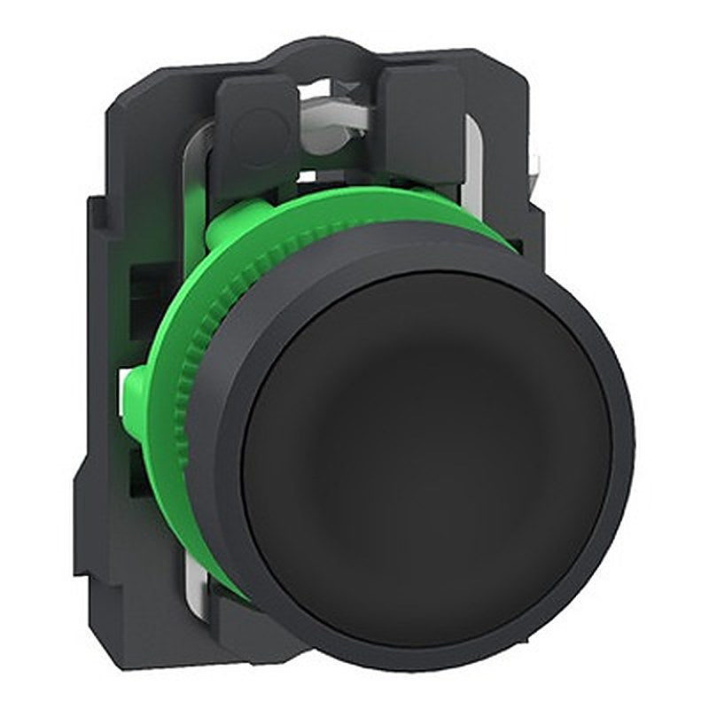 Schneider Electric Harmony XB5 Series Pushbutton, Panel Mount, 22.5 mm Cutout Black, 1 NO, IP66, IP67, IP69, IP69K