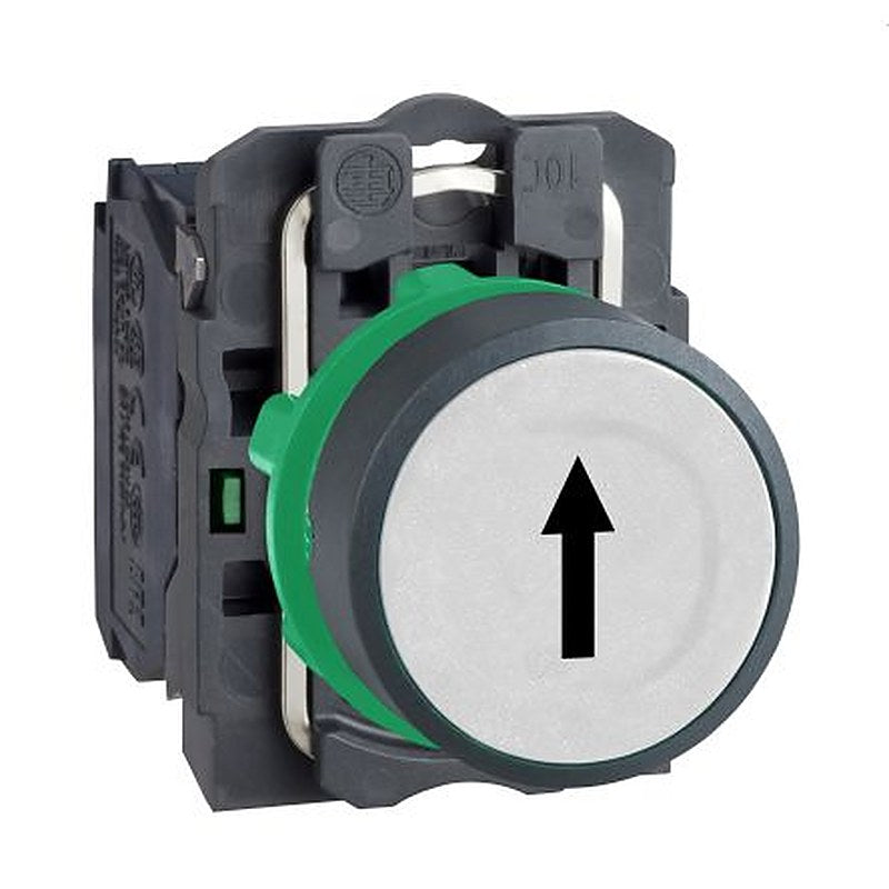 Schneider Electric Harmony XB5 Series Push Button Switch, Slow Break, Panel, 22 mm Cutout, SPST, White LED, IP66, IP67,