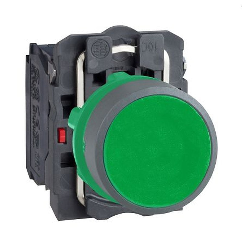 Schneider Electric Harmony Series Push Button Switch, Spring Return, Panel, 22 mm Cutout, 1 NO/1 NC, IP66, IP67, 600 V