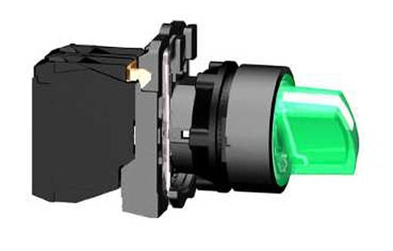 Schneider Electric Knob Selector Switch - (SPDT) 22 mm Cutout Diameter Illuminated 3 Positions