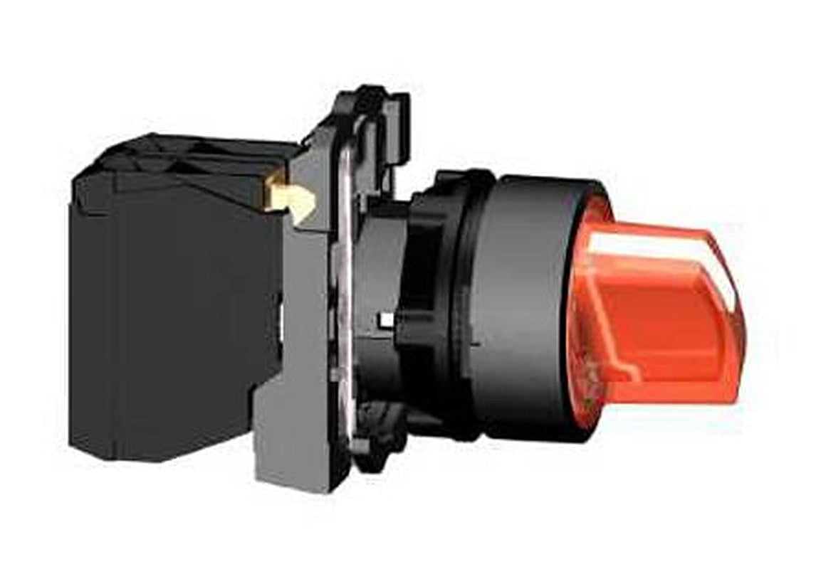 Schneider Electric Knob Selector Switch - (SPDT) 22 mm Cutout Diameter Illuminated 3 Positions