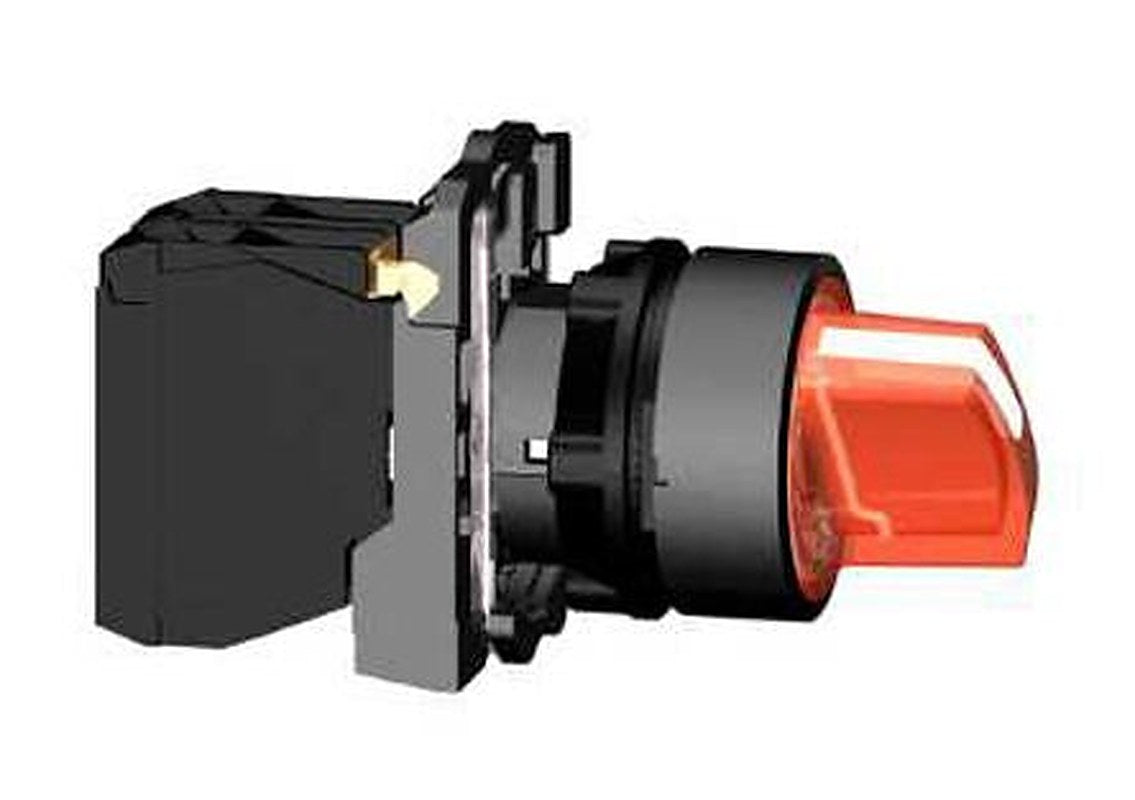 Schneider Electric Knob Selector Switch - (SPDT) 22 mm Cutout Diameter Illuminated 3 Positions